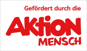 Logo mit Schriftzug: "Gefördert durch die Aktion Mensch